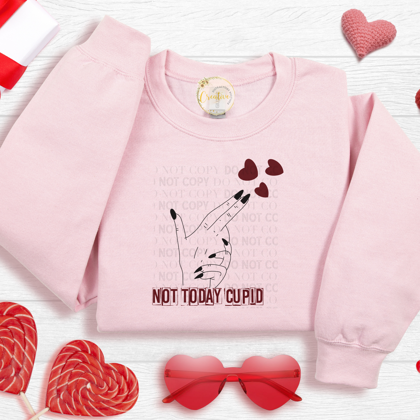 Not today cupid finger hearts