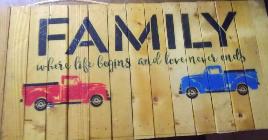family wooden plaque