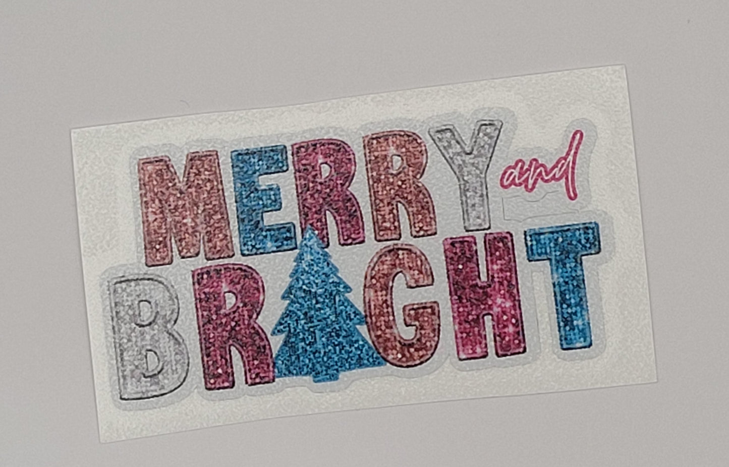 merry and bright decal