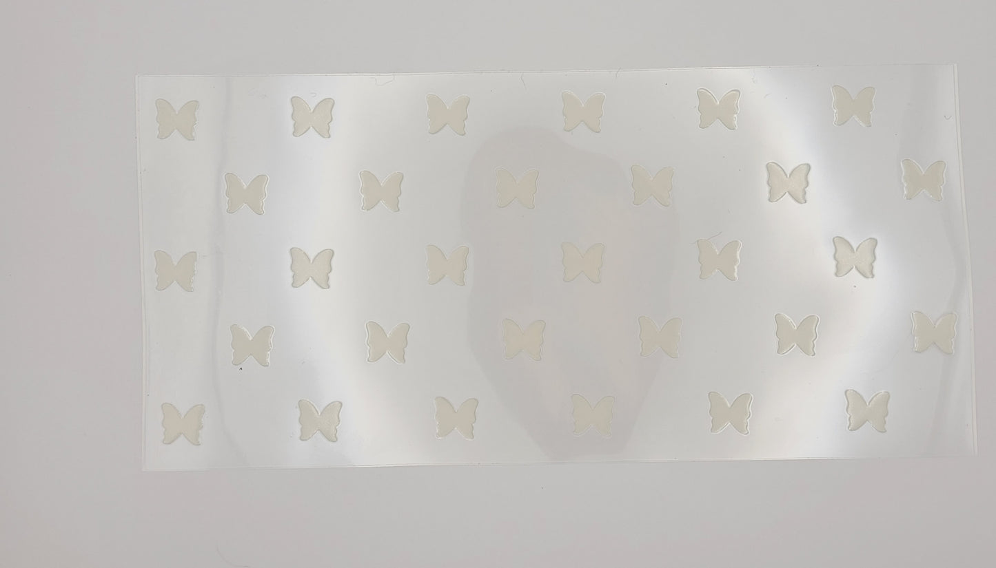 White butterflies cup wrap
