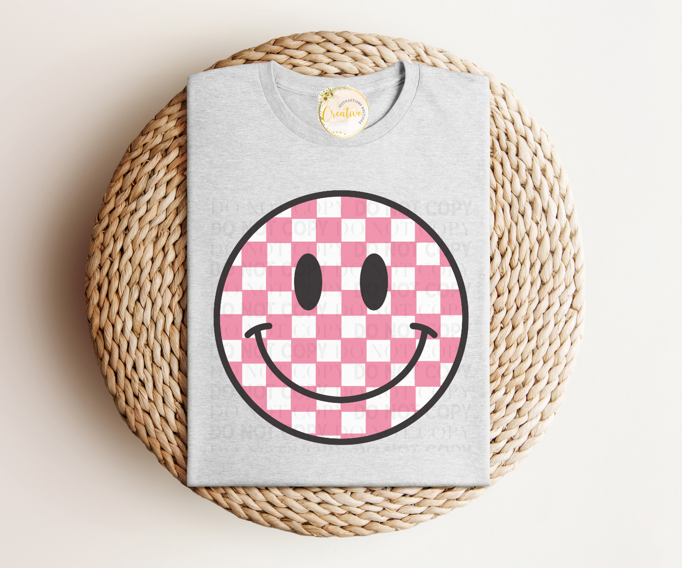 Pink checkered smily