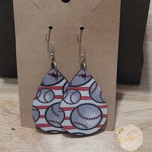 baseball earrings