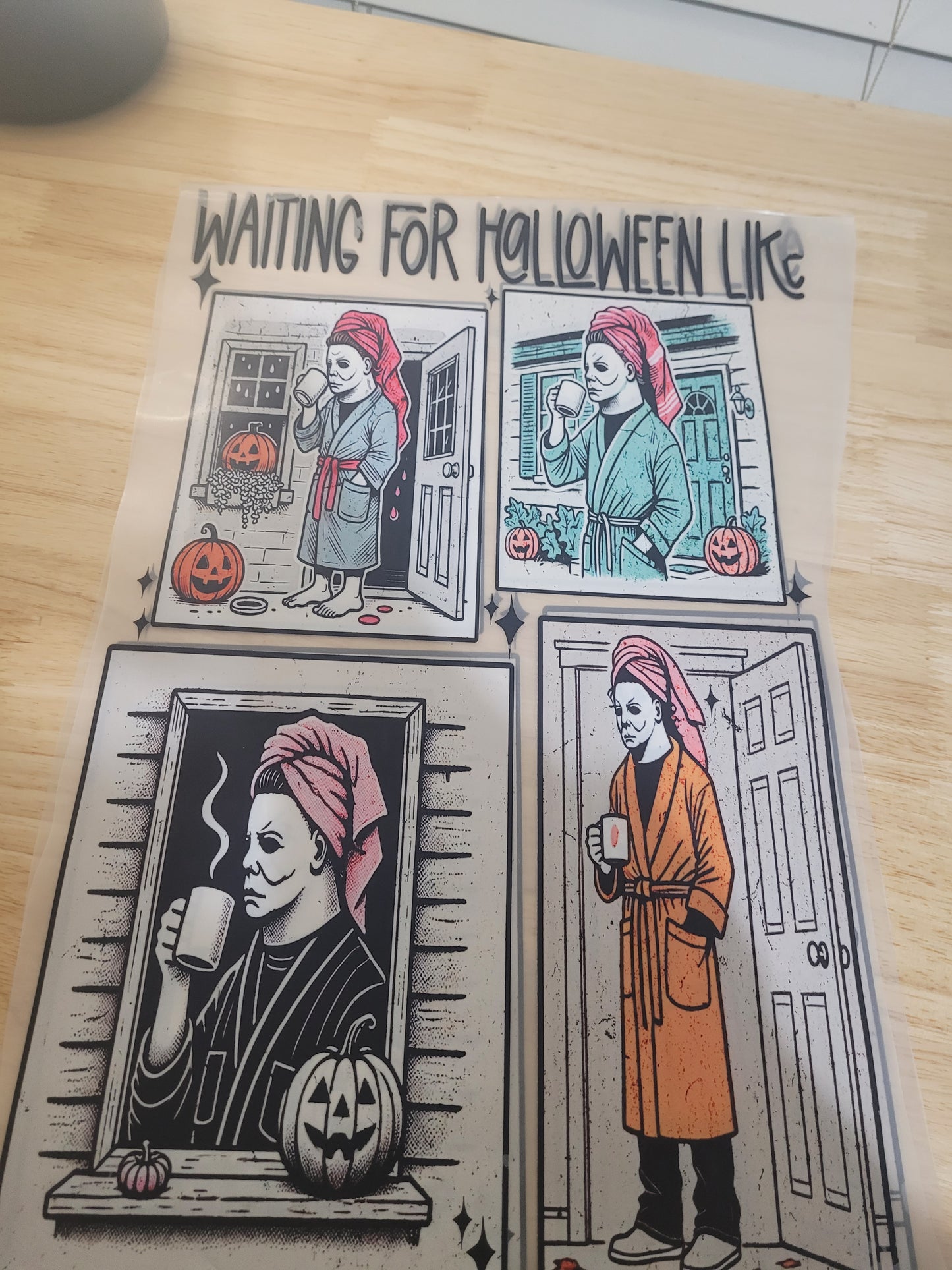 Waiting for halloween screenprint