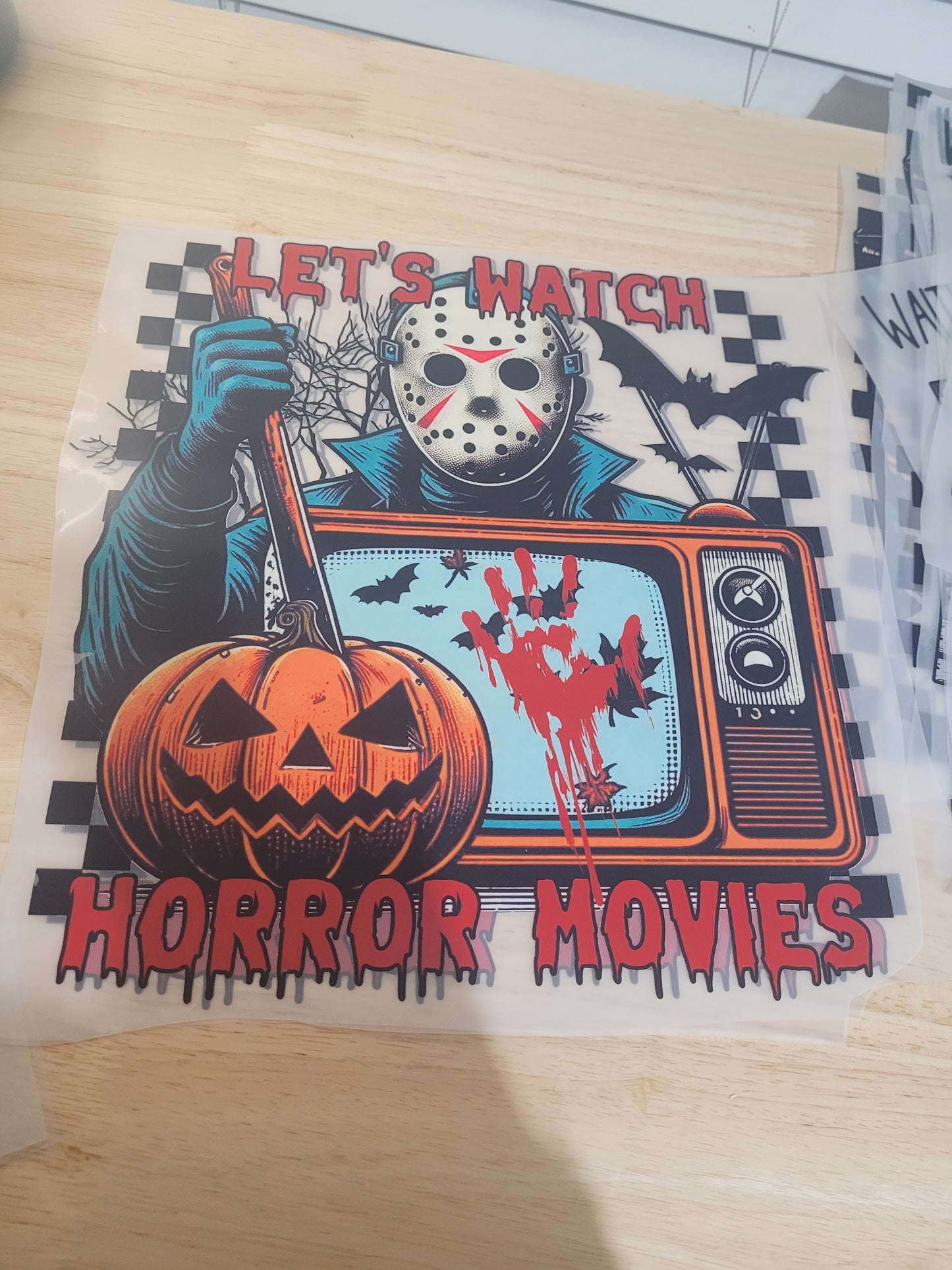 Let's watch horror movies (horror boys) screen-print