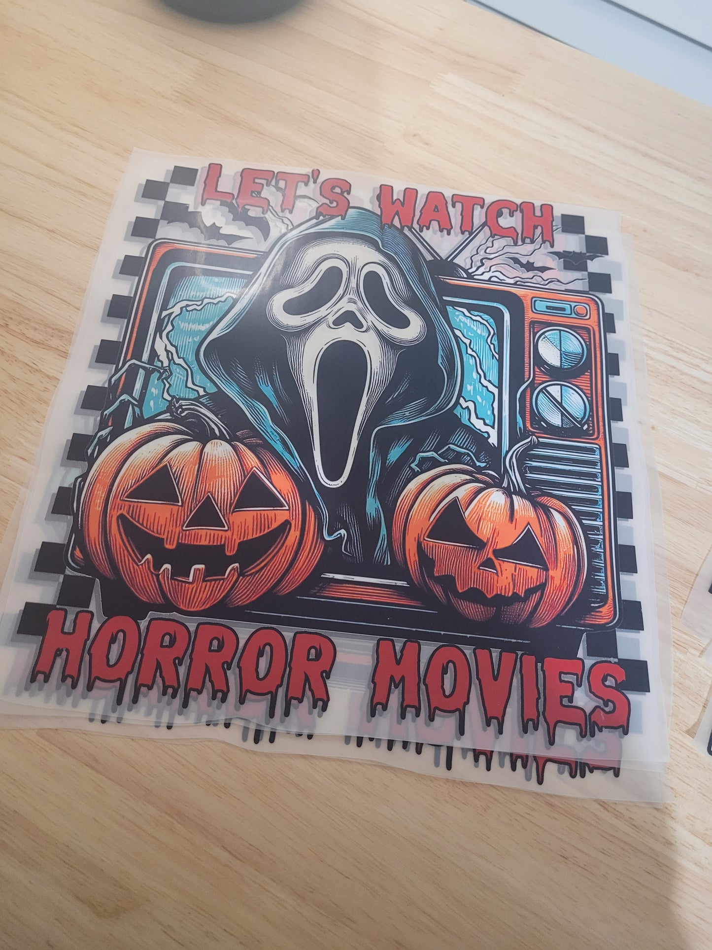 Let's watch horror movies (horror boys) screen-print