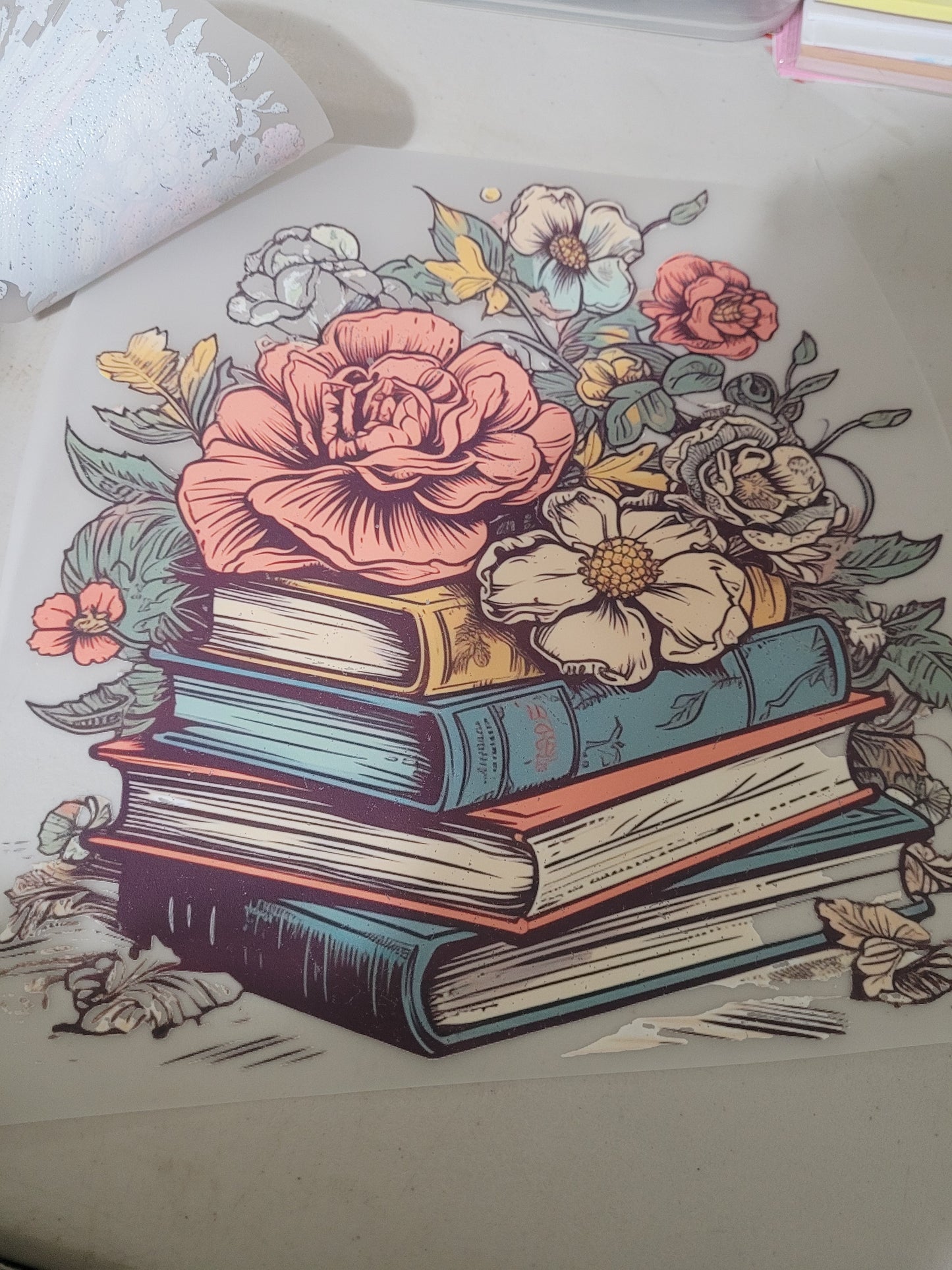 Floral books (with pocket print)