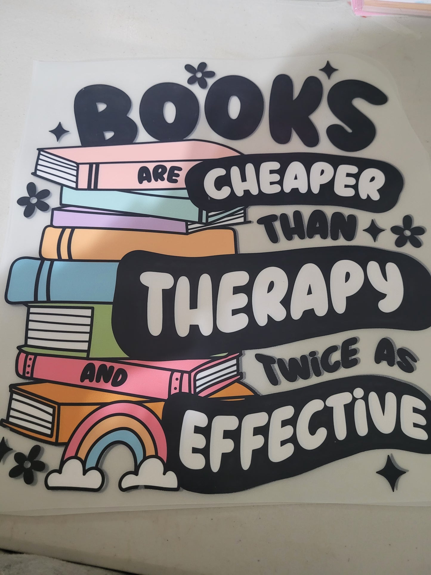 books are cheaper than therapy screen print