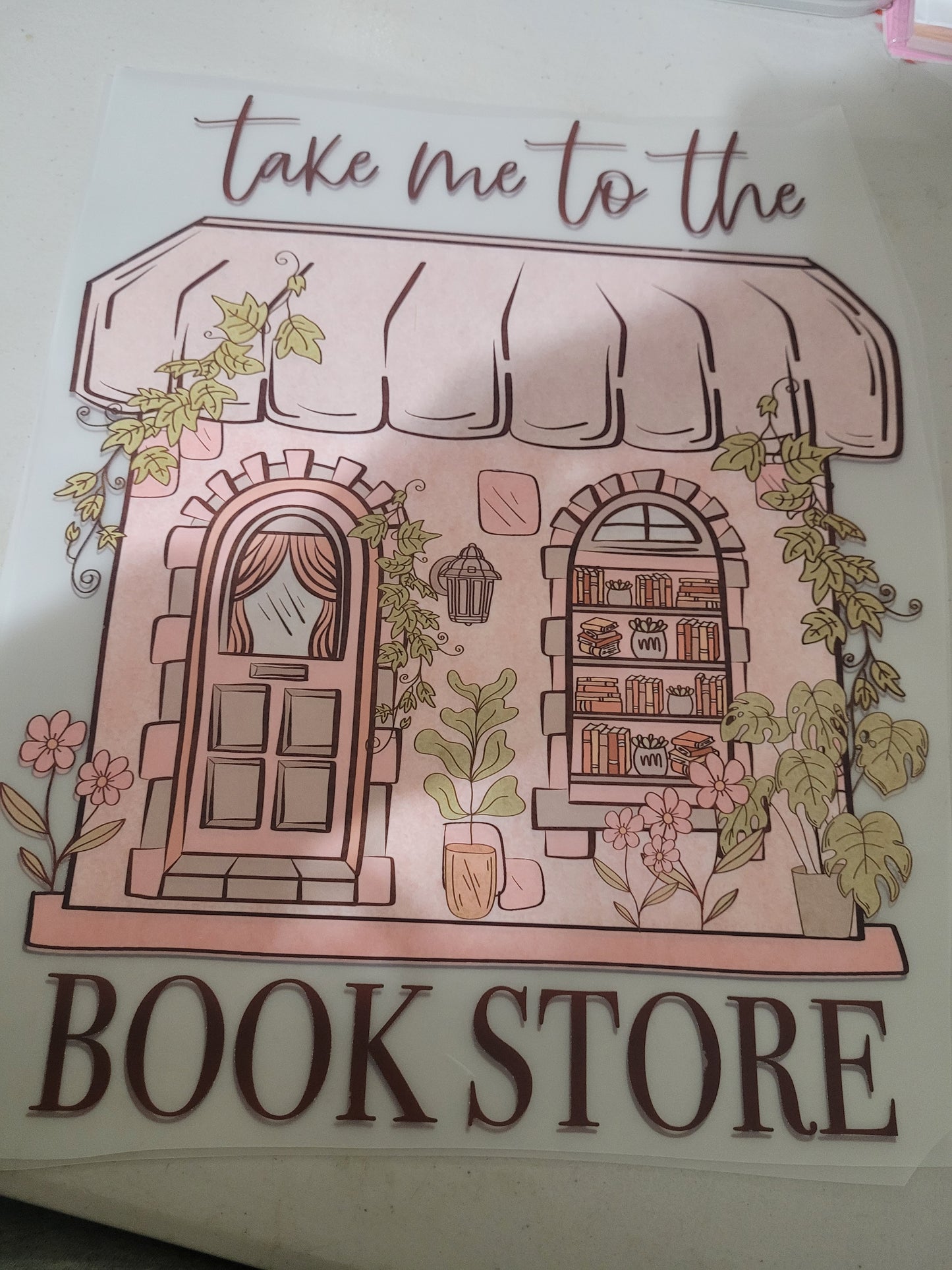 Take me the book store screen print