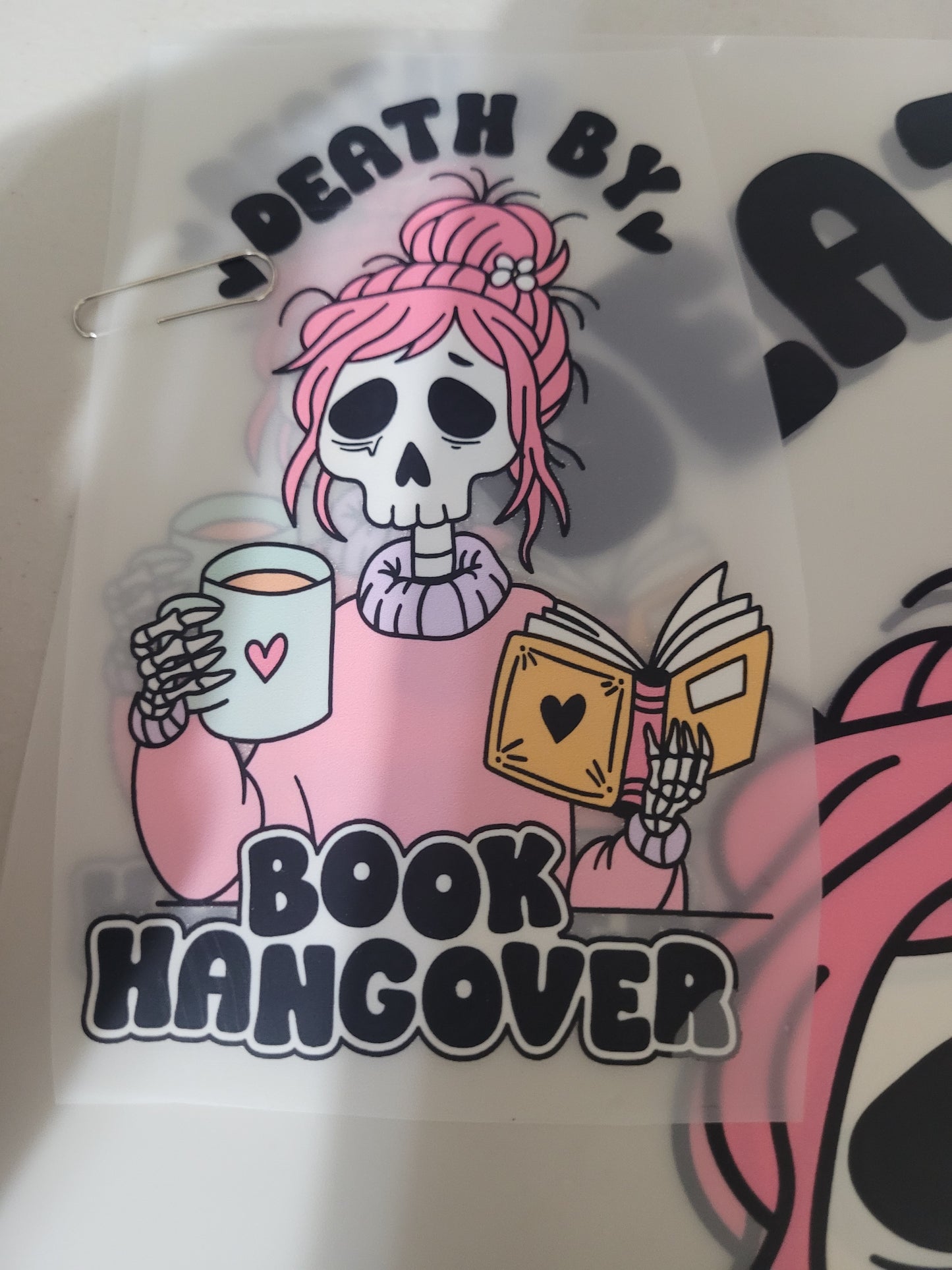 Death by book hangover (with pocket) screen print