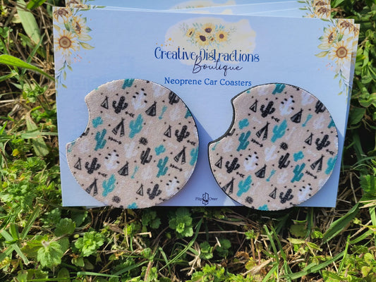 Western neoprene car coaster