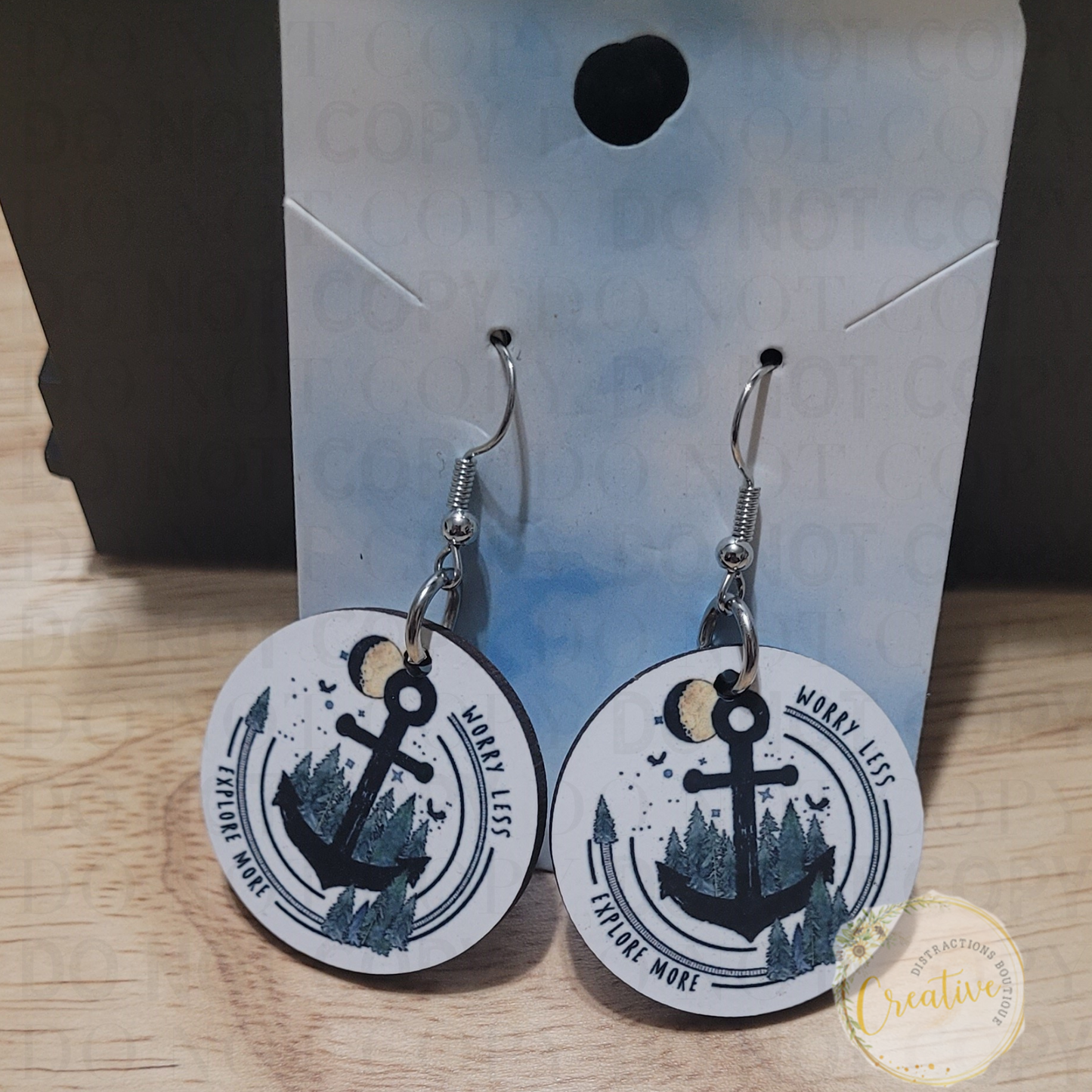 worry less explore more earrings