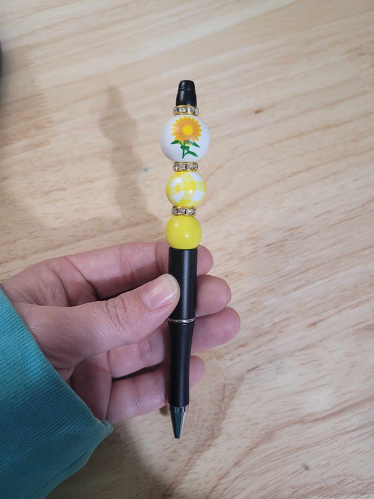 Black sunflower pen