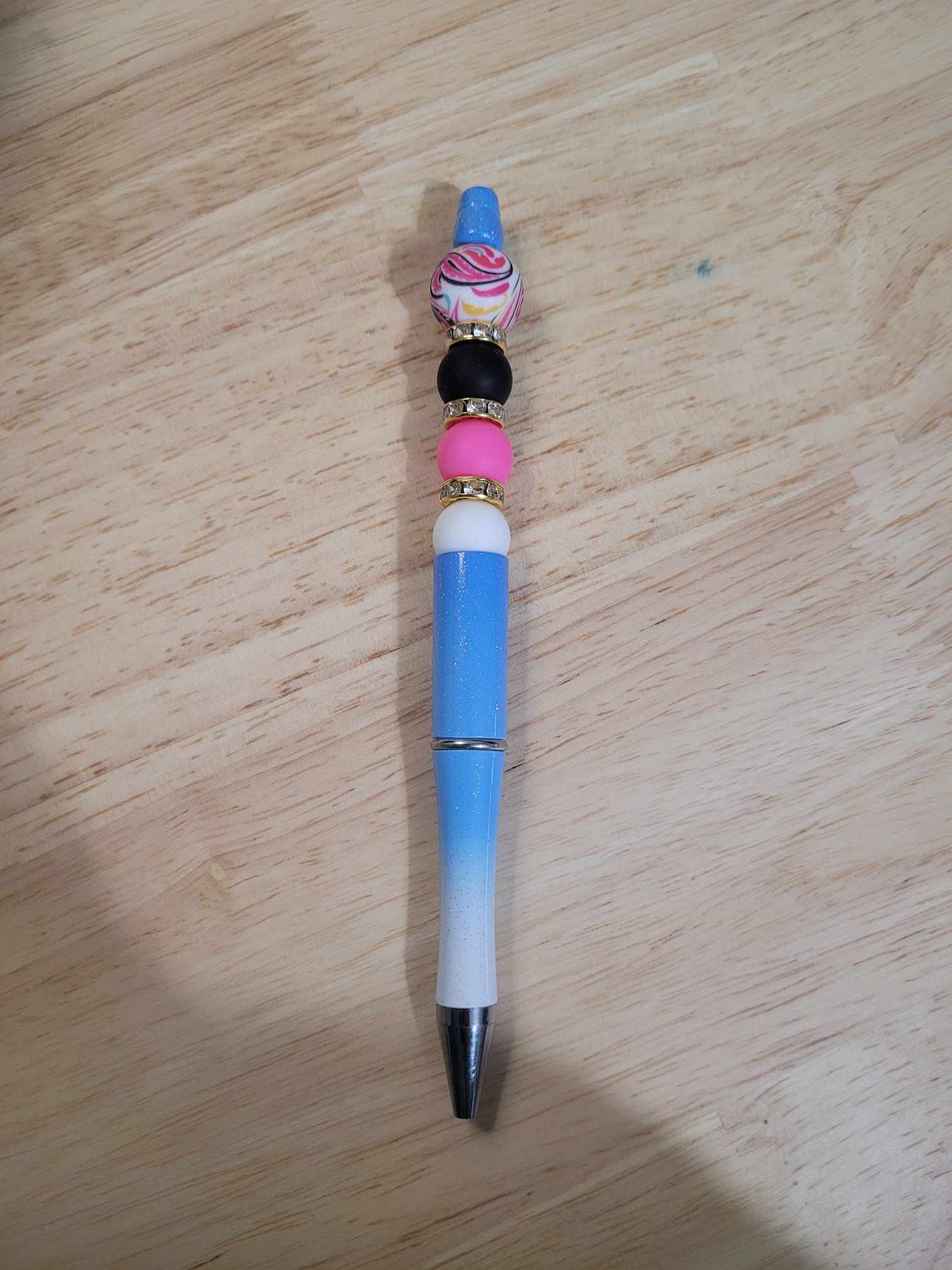 Sparkly blue marble pen