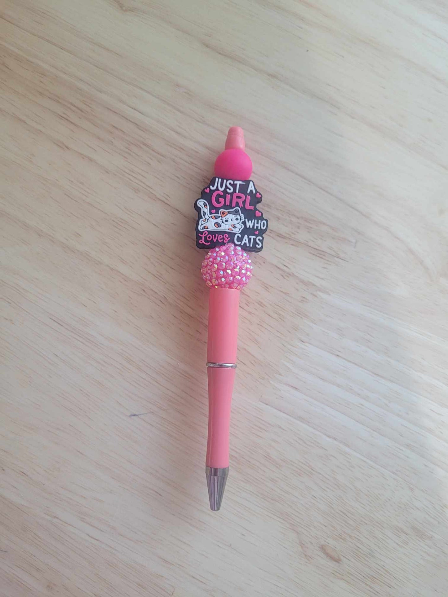 Just a girl who loves cats pink pen