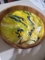 yellow wooden tray