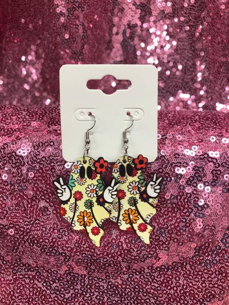 Retro ghost earrings