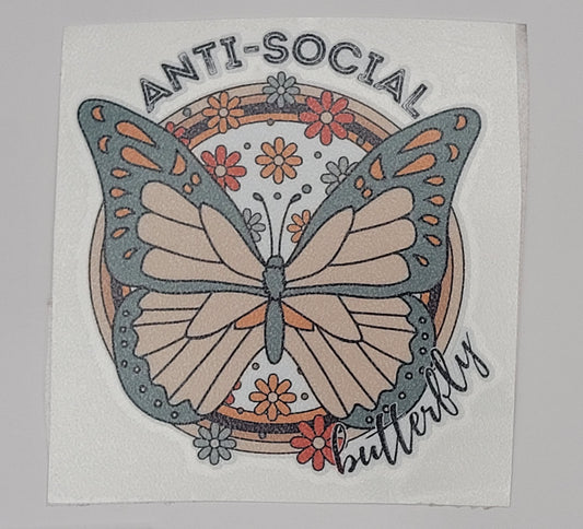 anti-social butterfly decal